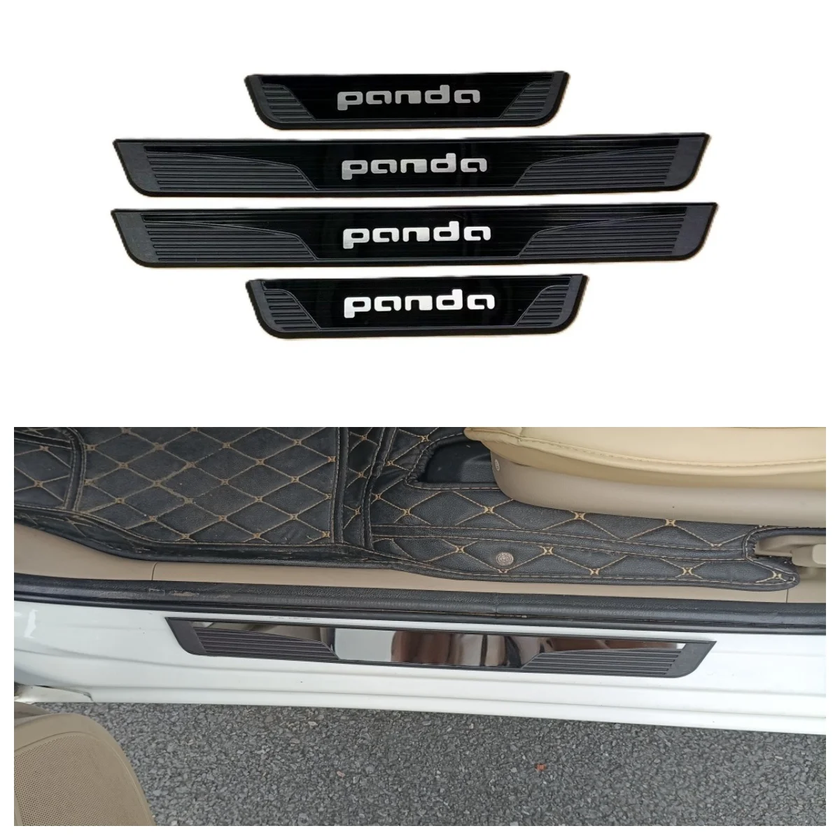 For Geely Panda Mini EV2027 2026 2025 Car Door Sill Protector Stainless Steel ABS Sticker Auto 3D Interior Mouldings Accessories