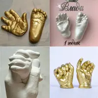 3D Hand & Foot Mold Casting Kit DIY Plaster Clone Powder Model Set for Baby Couples Valentine's Day Handprint Footprint Keepsake 5