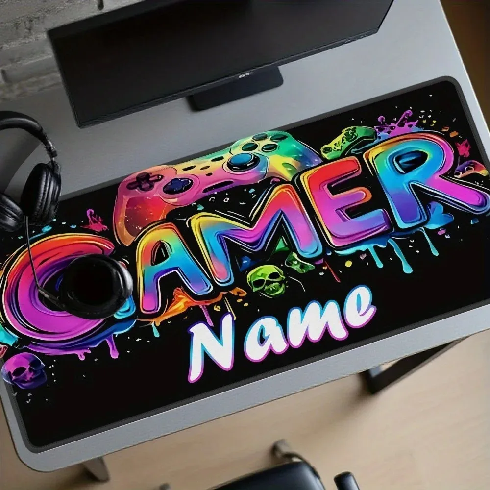 Christmas Thanksgiving Office Desk Mat, 2D Flat Custom Text Gaming Mouse Pad, Perfect Present for Gamers & Couples