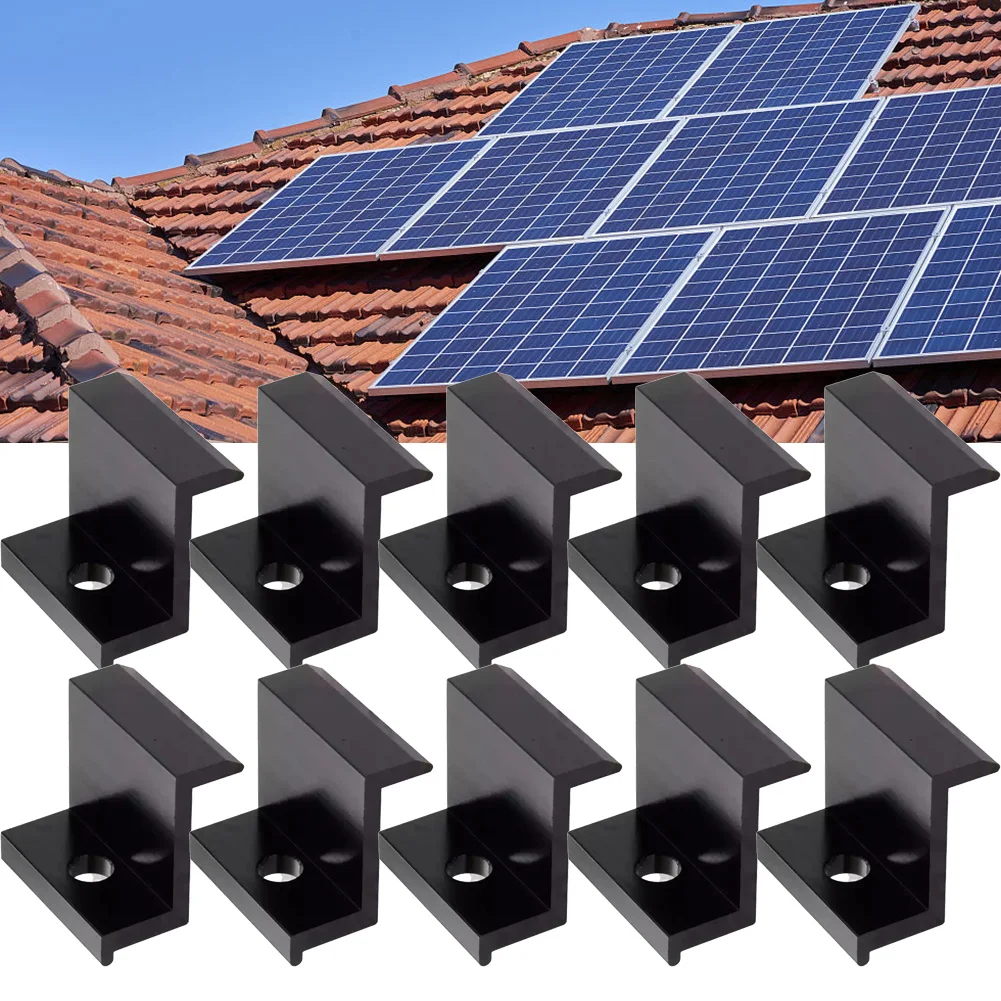 10pcs PV Solar Panel Mount End Clamp Aluminum Alloy For 30mm,32mm,35mm,40mm Frame Corrosion Resistance PV Solar End Clamp