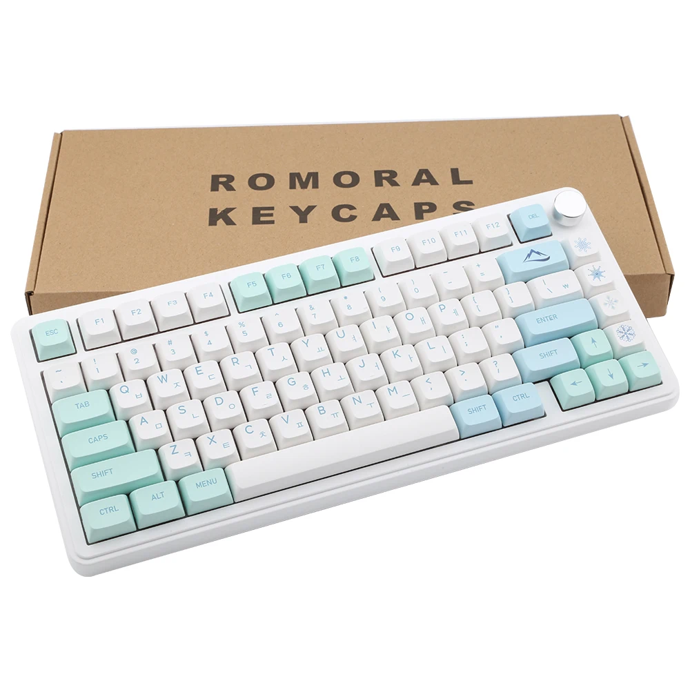 Imagem -04 - Ice Crystal Mint Keycaps Dye-sub Key Cap para Cherry mx Switch Ducky Teclado Mecânico Cap Layout Faça Você Mesmo Perfil Xda Pbt 132 Teclas