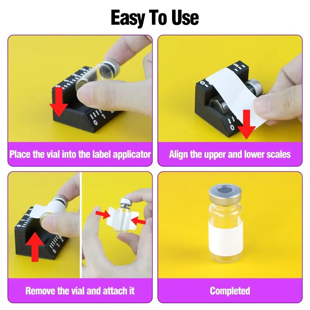 

3 мл/10 мл аппликатор этикеток для флаконов, легкое выравнивание, точное нанесение, инструмент для выравнивания наклеек, многоразовые экономичные инструменты для маркировки