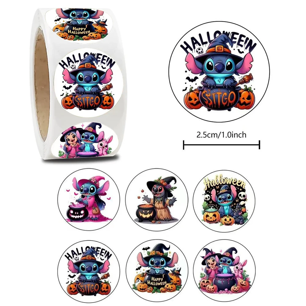 500 szt. Urocze, zabawne naklejki Disneya z kreskówek, horrorowe, halloweenowe, z Stitchem, rolka naklejek na laptopa, telefon, pamiętnik, naklejki z nagrodami, naklejki dekoracyjne.