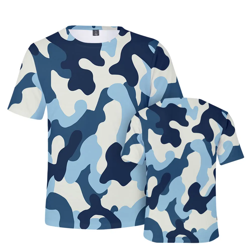 Camouflage Tactical Short Sleeve T-Shirt 2022 Summer Men Clothing Outdoor Sports Oversized Tops Loose Camo Hiking Hunting Shirts