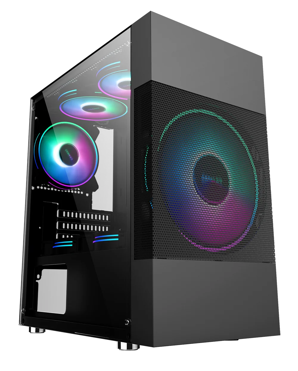 Imagem -02 - Design Industrial Chassis Computer Cabinet Case Desktop Game Vidro Temperado Atx Medium Tower Oem Personalizado