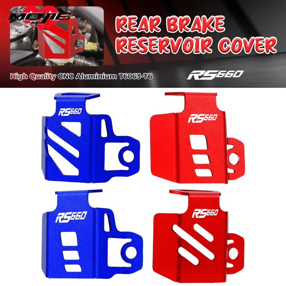 

For Aprilia Rs660 Tuono Rs 660 2022 2023 2024 Motorcycle CNC Rear Brake Fluid Tank Oil Cup Reservoir Guard Cover Protector