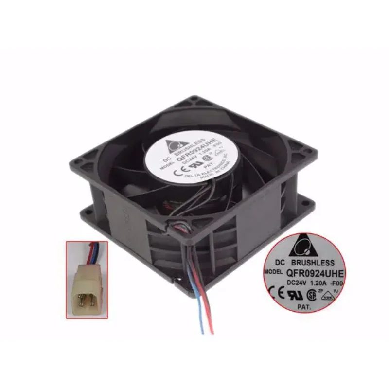 Delta Electronics QFR0924UHE F00 DC 24V 1.20A 90x90x38mm 3-Wire Server Cooling Fan