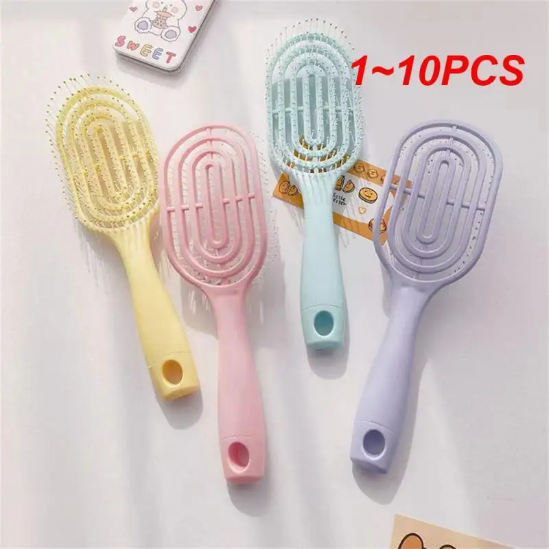 1~10PCS Elliptical hollowing out Hair Scalp Massage Comb Hairbrush Wet Curly Detangle Hair Brush for Salon Hairdressing Styling