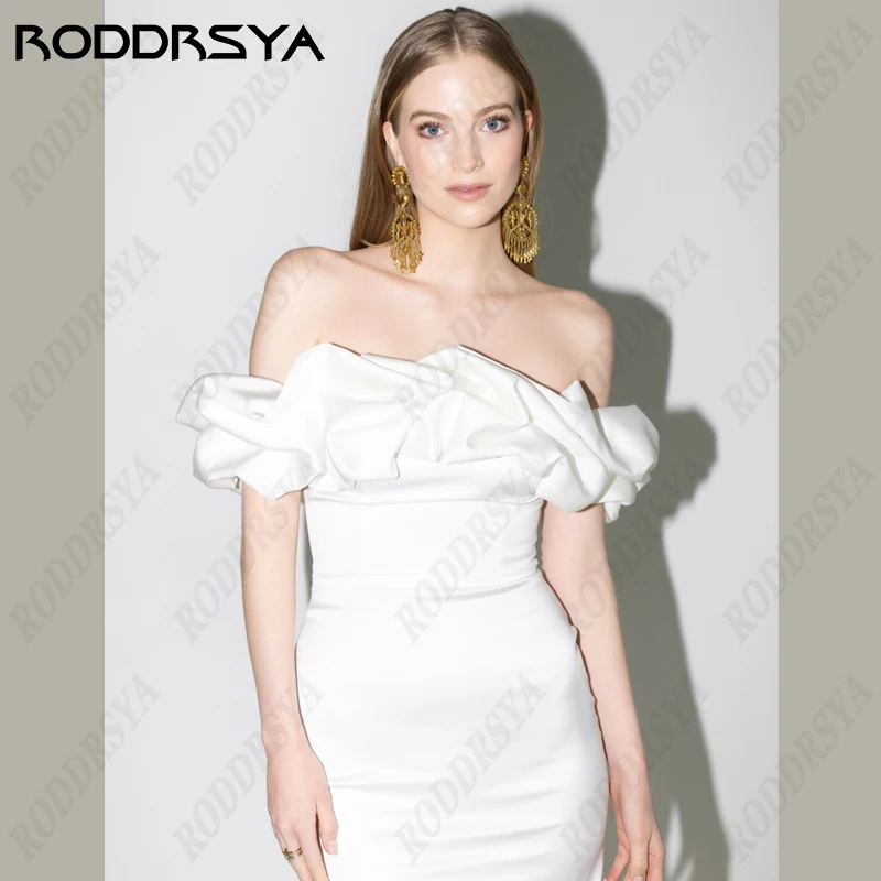 RODDRSYA-Robe de Mariée Courte en Satin Doux pour Femme, Col Bateau, Dos aux, Patients, ix, Sans Bretelles, FibrBeach, ÉducatifRobe de Mariée Courte en Satin Doux pour Femme, Col Bateau, Dos aux, Patients, ix, Sans Bre