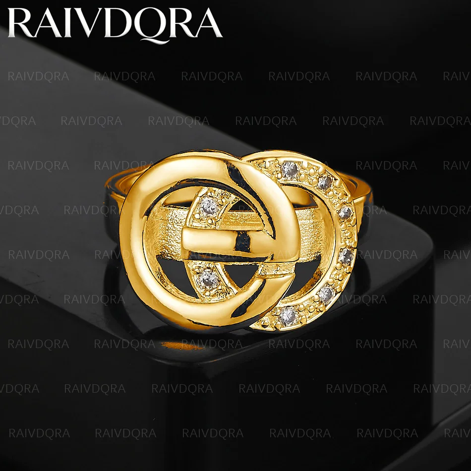 18 Karat vergoldeter runder Zirkon-Ring für Damen und Herren, Modeschmuck, Charme, Anmut, Party, Hochzeit, Accessoires