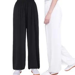 Unisex Tai Chi pants ice silk Tai Chi clothing pants morning exercise summer plus size loose bloomers practice martial arts pant