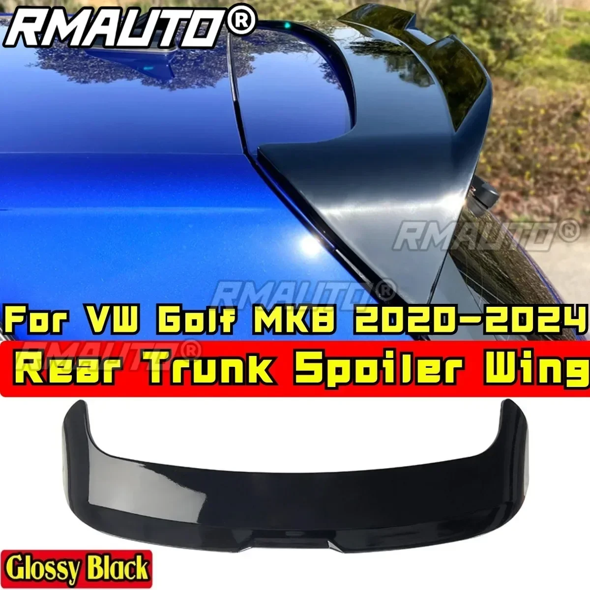 Golf MK8 Body Kit Rear Trunk Wing Glossy Black Sport Style Roof Spoiler Wing For VW Golf MK8 2020-2024 Car Accessories