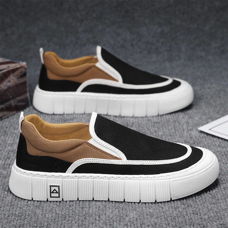 

Men Slip-On Shoes Hot Sale Black Loafers Lazy Shoes Men Breathable Casual Flats Espadrilles Comfort Canvas Sneakers Men's Shoes