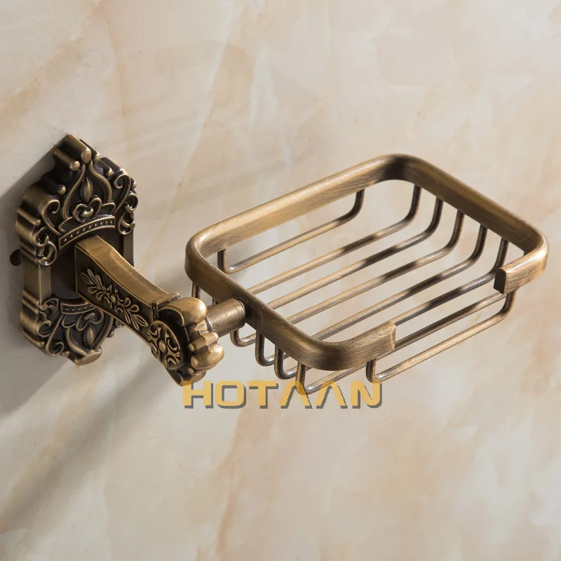 Solid Aluminium Wall Mounted Antique Brass Color Bathroom Soap Basket New Bath Soap Dish Holders Bathroom Products YT-11290