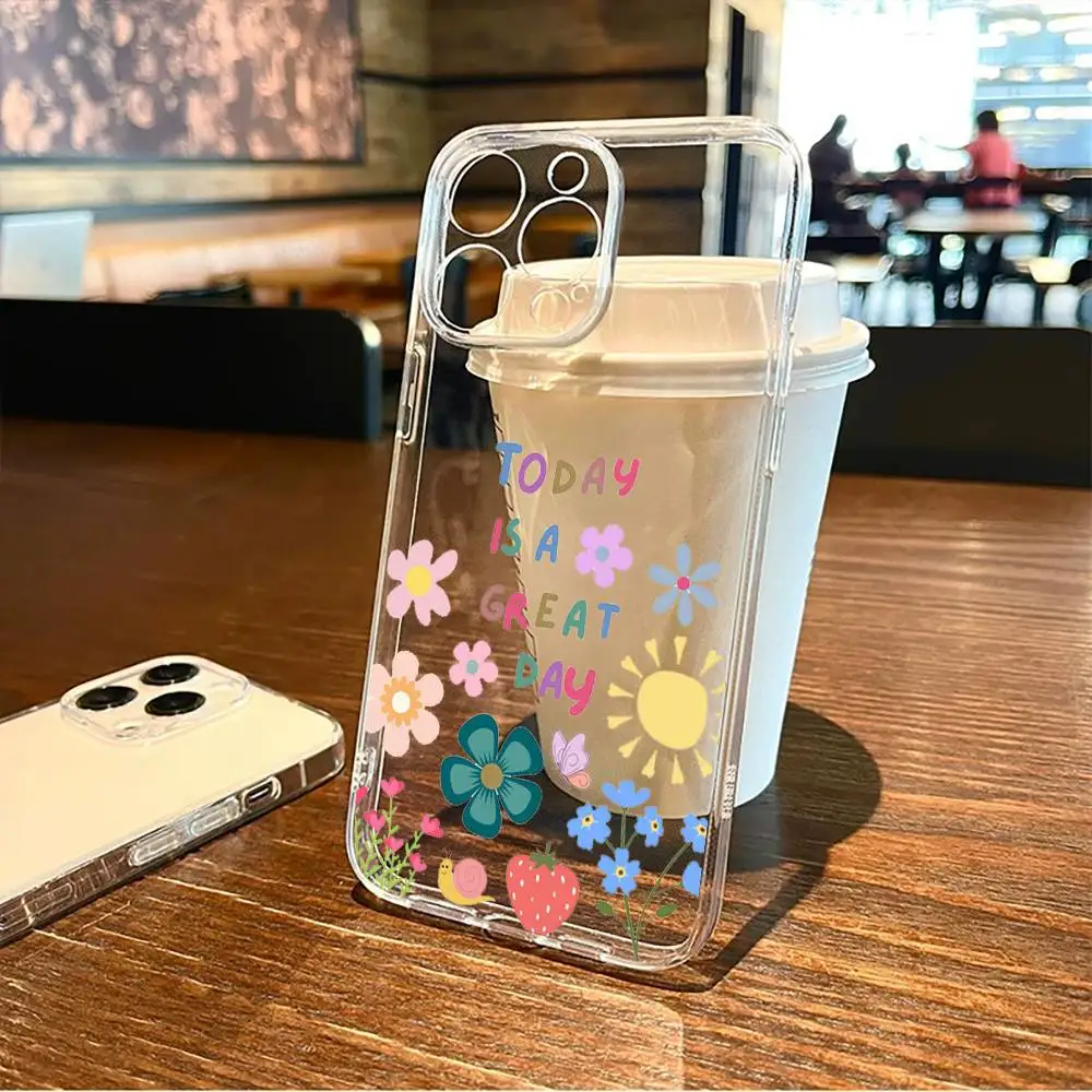 

Small Flower Phone Case For iPhone17,16,15,14,13,12,11 Plus,Pro Max Soft Transparent Cover
