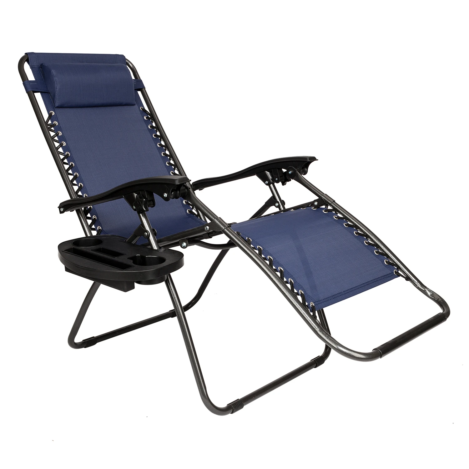 Zero Gravity Chair , Outdoor Lounge Patio Chairs with Pillow and Utility Tray Adjustable Folding Recliner for Beach,Yard, Blue