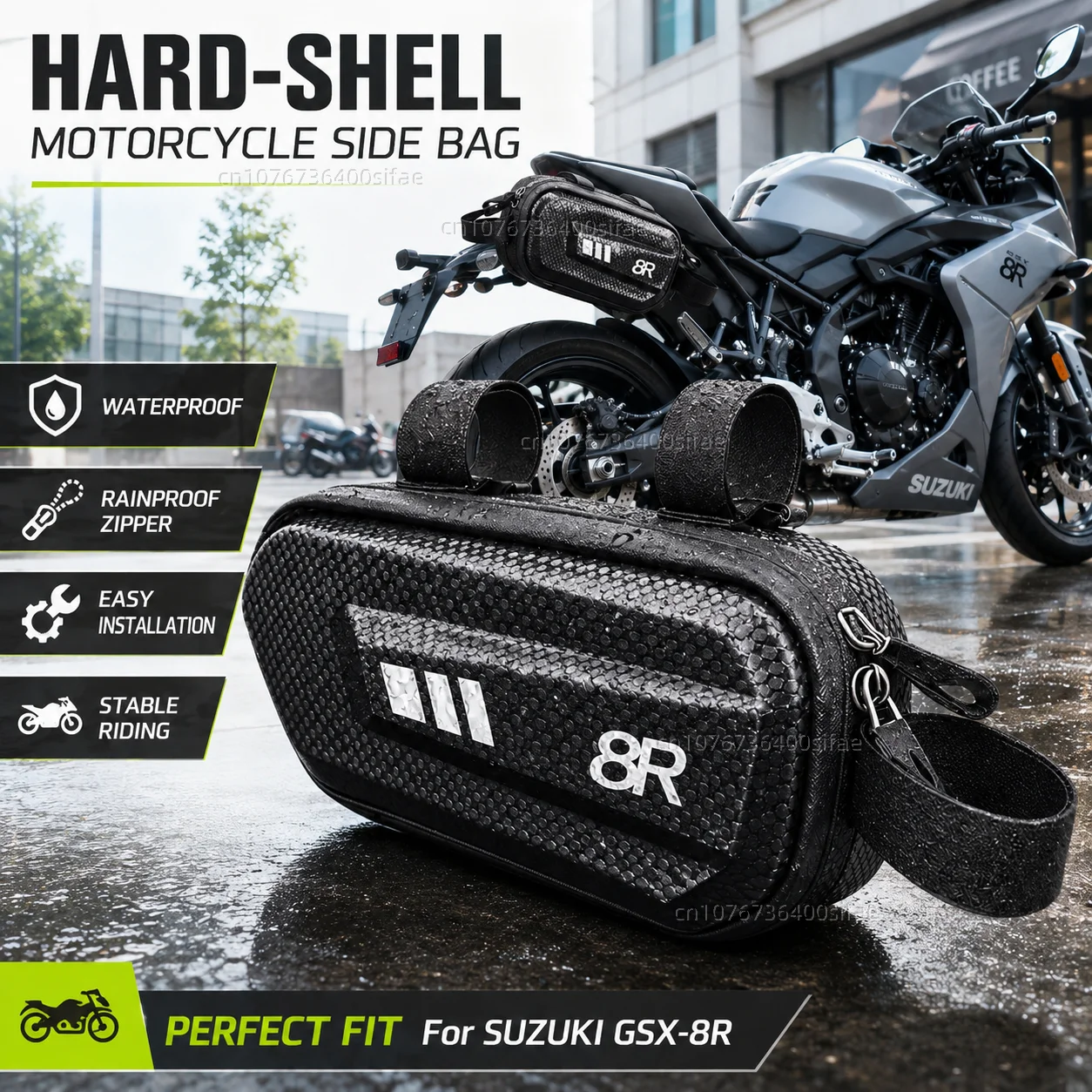 Sacoche latérale de moto personnalisable avec logo, étanche, coque rigide, pour SUZUKI GSX-8R GSX8R GSX 8 R 2023 2024 2025 GSX 8R