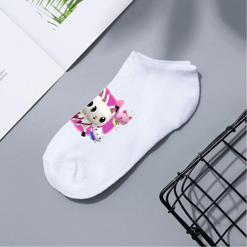 Hip Hop Baby Socks Unisex Gabby's Dollhouse Gabby Cartoon Pattern Printed Cartoon Kids Socks