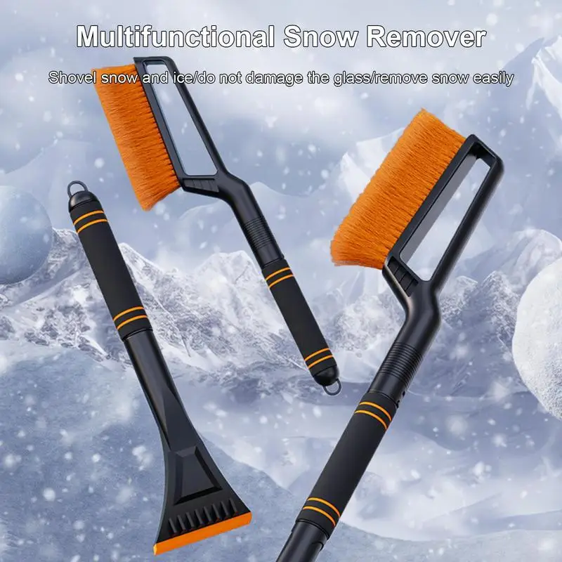 Ice Scraper Snow Brush Winter Car Ice Scraper Windshield Snow Brush Auto Snow Brush Extendable Telescopic Snow Cleaning Tools