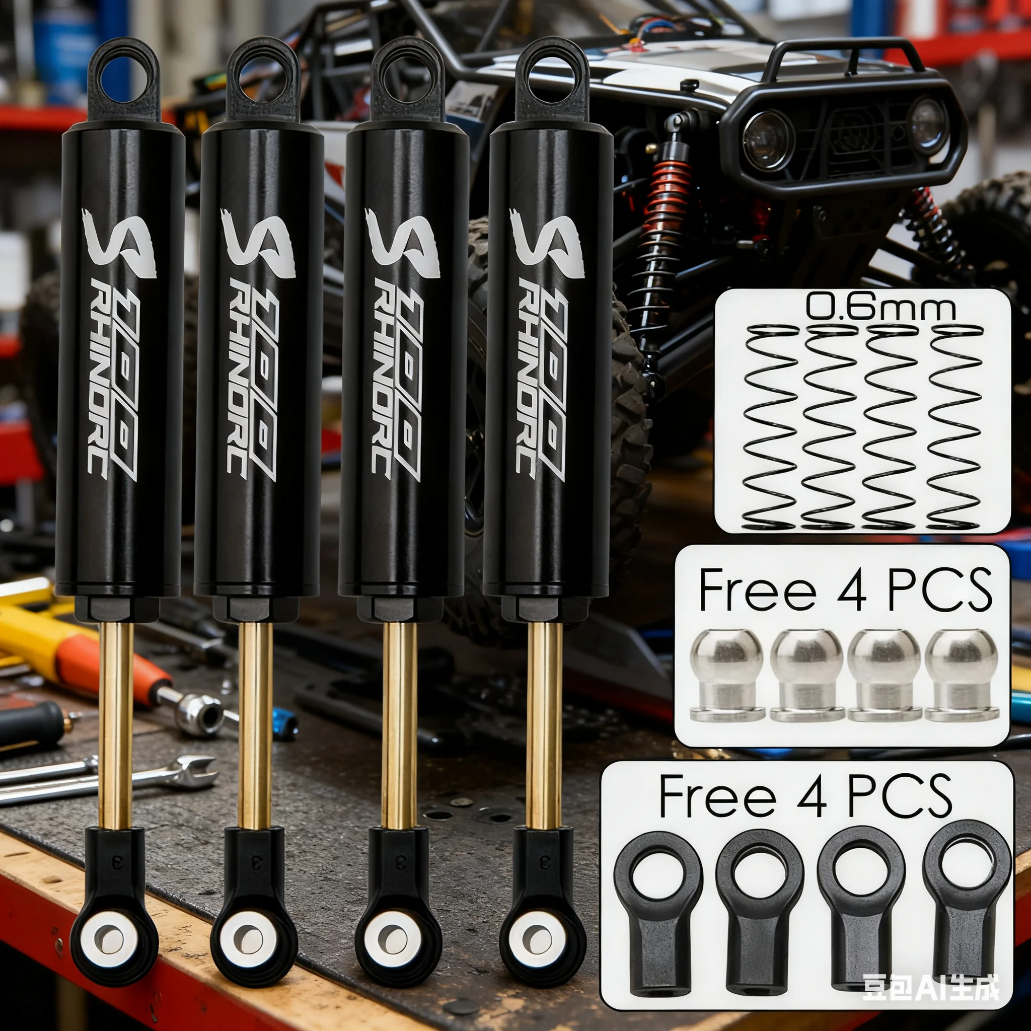 

Набор металлических амортизаторов с ЧПУ RC 100 мм для 1/10 осевых внедорожников SCX10 TRX-4, гусеничных грузовиков D90 HSP
