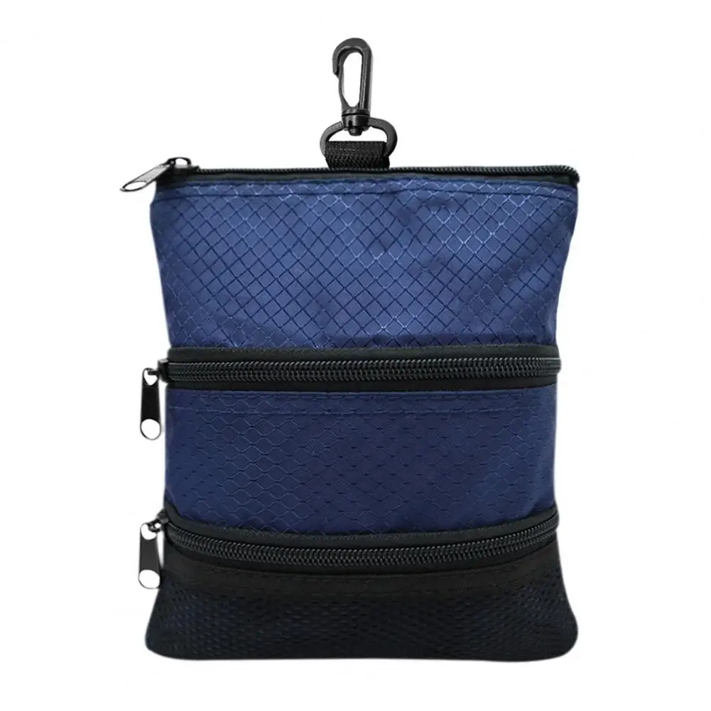 Reinforced Stitching Golf Bag Golf Ball Bag with Waist Clip Waterproof Nylon Organizer Pouch 3-pocket Golf Tee Tool for Men