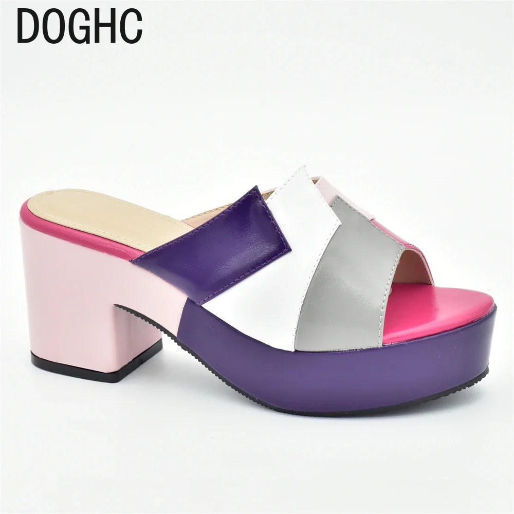 

Italian Lady Shoes Multicolor Design Wedges Shoes for Women Platform Shoes High Heels Thick Heel Slingbacks Lady Wedge Sandals