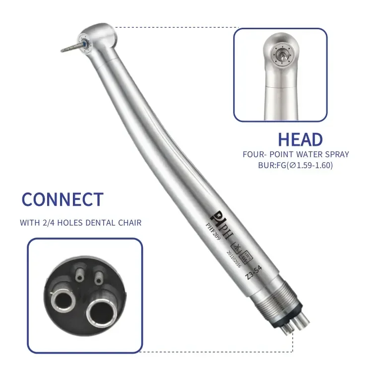 led high speed air rotor electric dnetal lab handpiece  panamax air turbine 2 holes / 4 holes hand piece