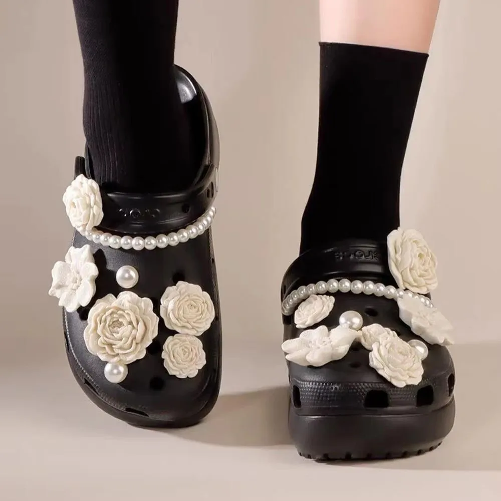 [No Shoes]DIY Fashion Flower Series Shoe DIY Charms Set Detachable Shoe Clips Hole Sandal Garden Shoe Buckle DIY Accessories