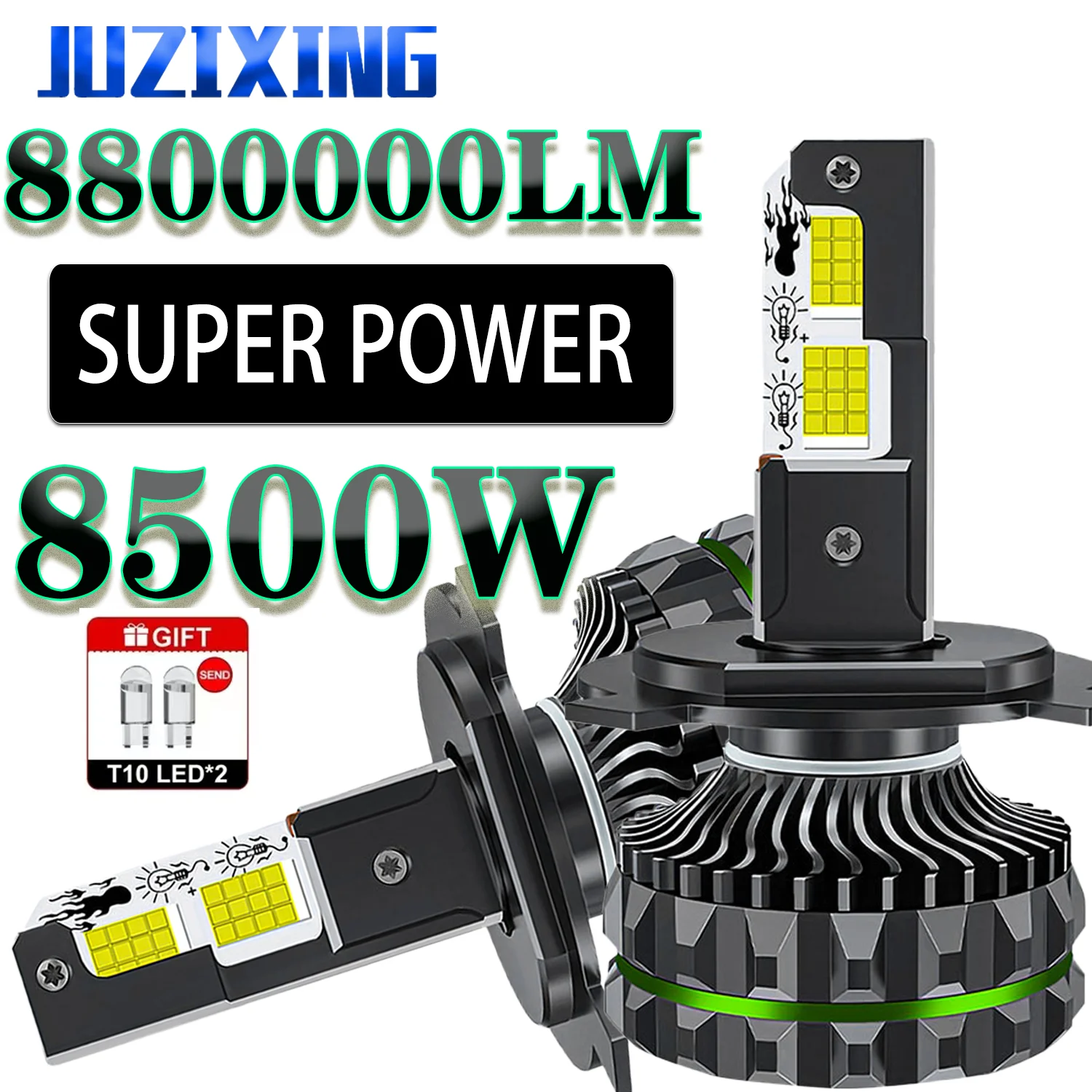 

JUZIXING Led Headlight Lamp Bulb for Cars 8500W Powerful Lamp 6000K Canbus No Errors Car Light Super H1 H9 9005 HB3 9006 HB4