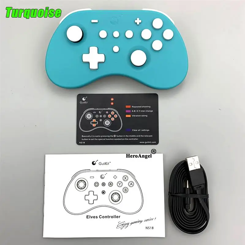 Top! Gulikit NS19 Elves PRO Controller Wireless Gamepad Dual Vibration Motor Turbo Joystick for Switch Windows iOS Android