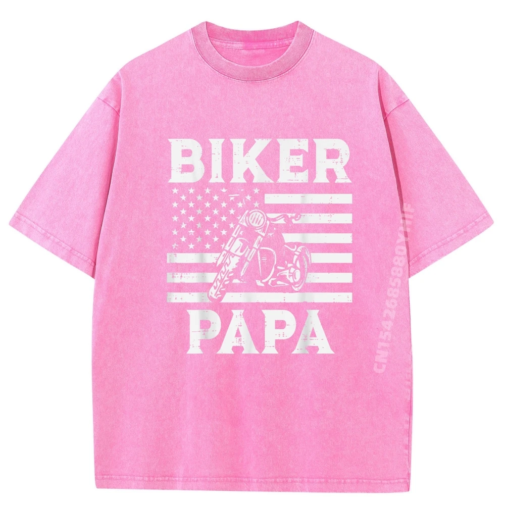 

Family Man T-shirts For Men Fashion Short Sleeve Luxury Designer Tops Tees Retro Washed Tee Shirt Biker Papa Us Flag Motorcycle
