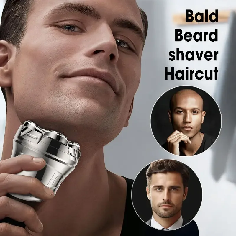 ماكينة حلاقة الرأس للرجال أصلع ماكينة حلاقة كهربائية مغناطيسية للوجه ماكينة تشذيب الشعر اللاسلكية القابلة لإعادة الشحن IPX6 مقاومة للماء للرجال
