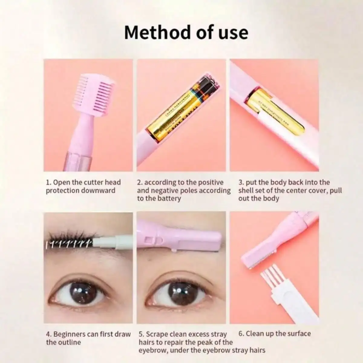 Electric Eyebrow Trimmer, Ladies' Eyebrow Trimmer, Mini Shaver, Eyebrow Pencil, Hair Removal Device, Electric Eyebrow Trimmer, Shaver, Ladies' Electric Shaver, Fully Automatic Hair Removal Device image 5