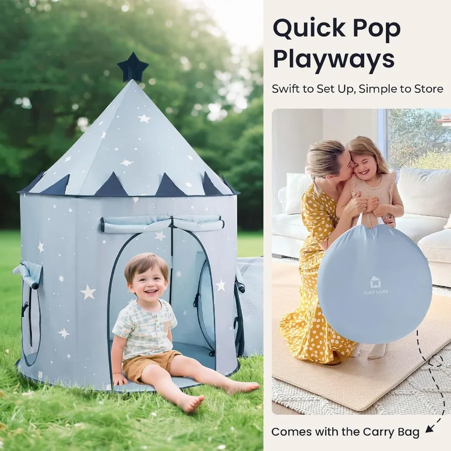 Blue 3-in-1 Foldable Baby Crawl Tunnel with Ball Pit Play Tent for Toddlers Indoor Outdoor Pop Up Crawl Tunnel Toy for