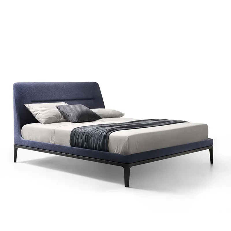 Italian fabric bed modern simple Nordic square removable and washable