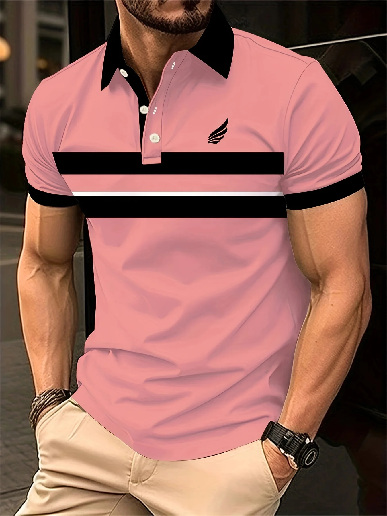 

Men's Casual Polo-neck Button-down Short-sleeved Simple Polo Shirt for Men - Summer Comfortable Top - Best-selling Item