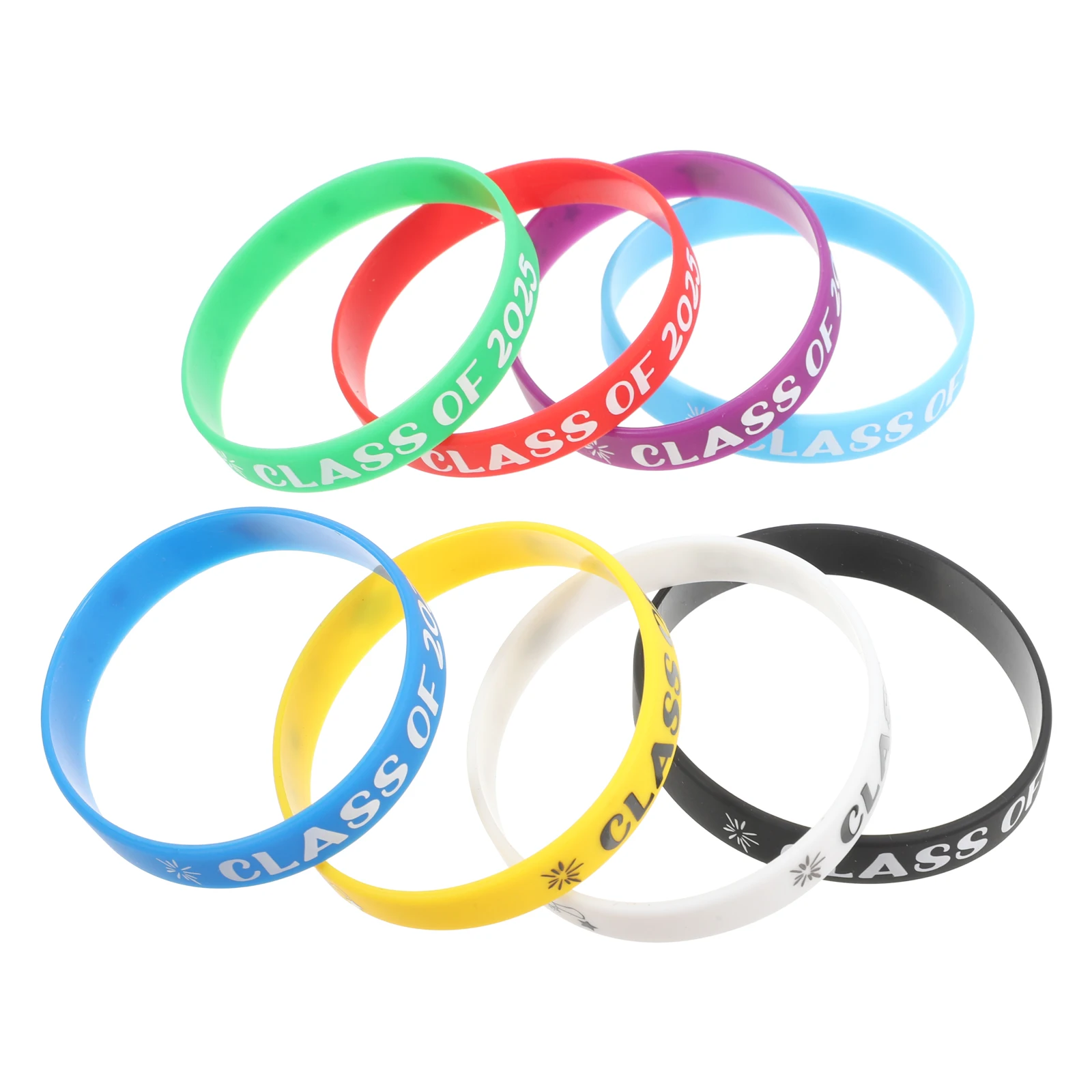 

8pcs Graduation Bracelets Silicone Wristbands Class 2025 Gifts Celebration Supplies Party Favor Keepsake Student Teacher