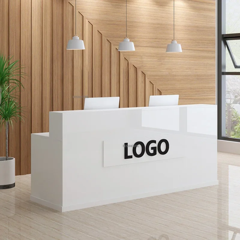 

Modern Reception Desk Bar Table Cashier Office Furniture Nordic Simple Clothing Store Information Desk Company Front Desk