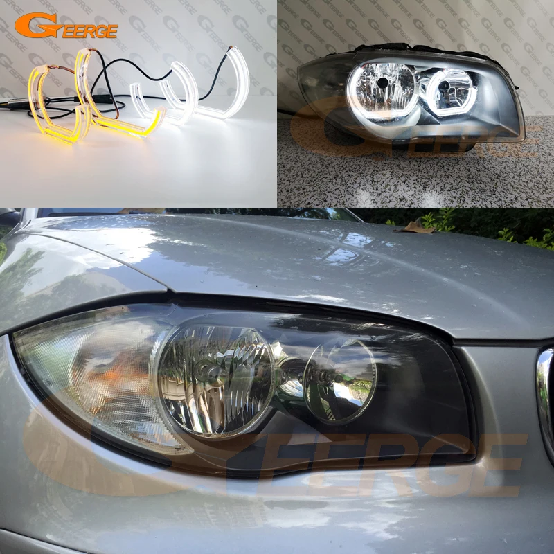 For BMW 1 Series E82 E88 E87 E81 2004 - 2010 2011 2012 Ultra Bright Crystal DTM M4 Style Led Angel Eyes Halo Rings Day Light