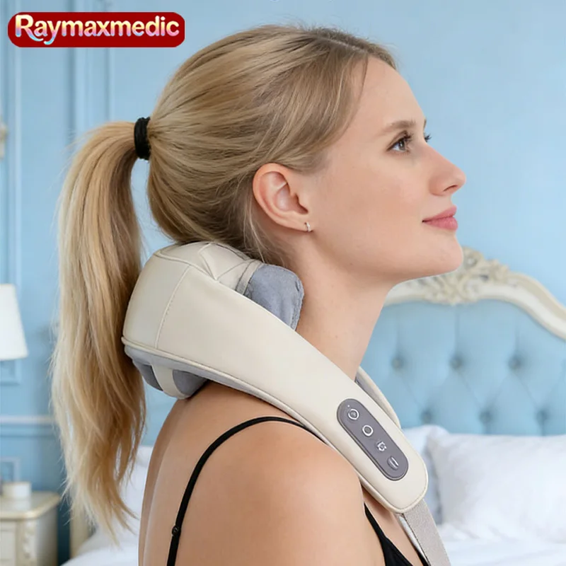 

Беспроводной массажер для шеи и плеч Raymax 25W, массажная накидка с функцией разминания, массажер для трапециевидных мышц, массажер для спины и плеч.