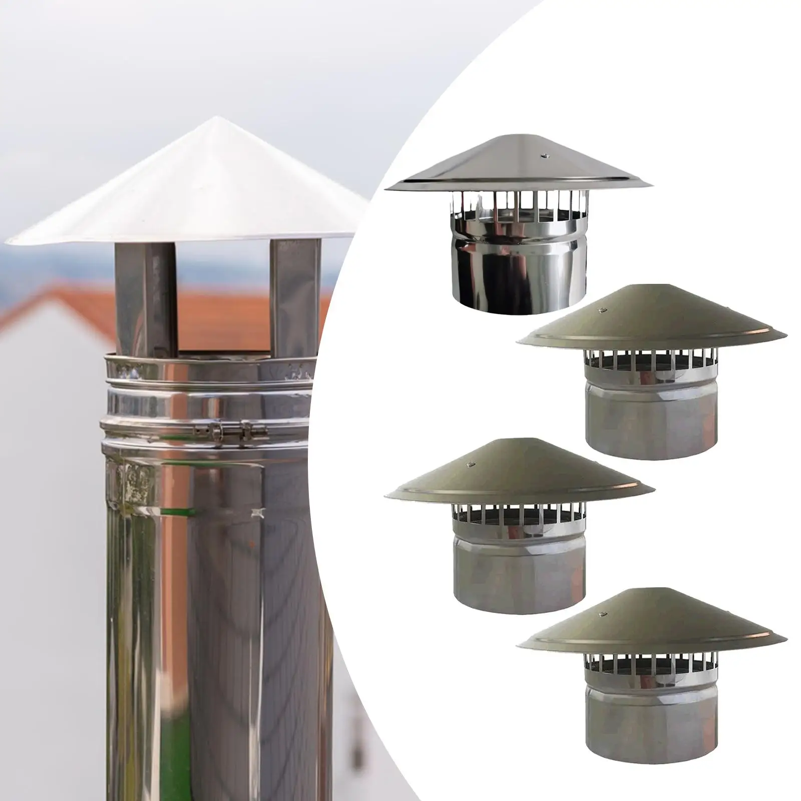 Cubierta de ventilación de techo cubierta de lluvia para chimenea Protector práctico cubierta de chimenea resistente a la lluvia para calefacción ventilación de aire frío al aire libre