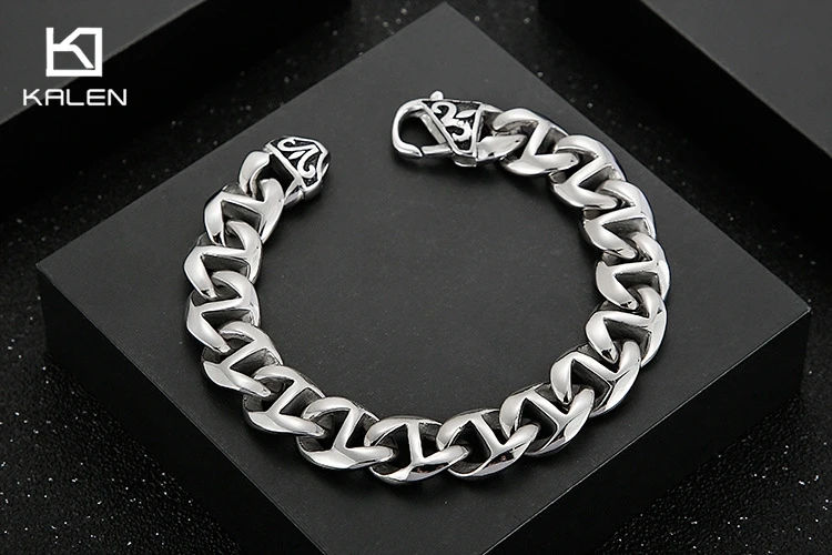 Retro polierte Herren Armband Edelstahl männliche und weibliche Persönlichkeit Hipster Nachtclub Schmuck Accessoires