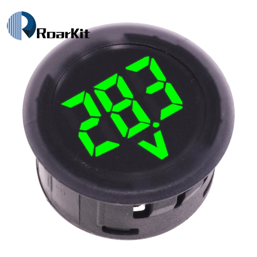 Round DC 4-100V LED Digital Display Circular Two-wire Voltmeter DC Digital Voltmeter Head Display Reverse Connection Protection