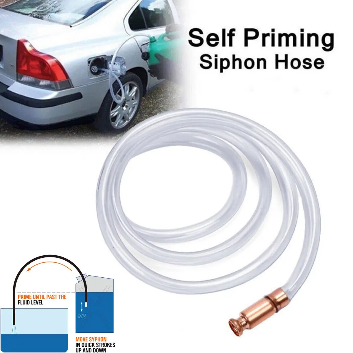 

Copper Oil-Water Transfer Pump Siphon Hose Vapor-Hydraulic Automatic Accessories Manual Siphon Fuel PVC Pipe Auto Fuel Pump 2m