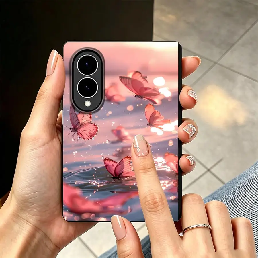 Sunset Water Butterfly Luxury Phone Cover Case for Samsung Galaxy Z Fold 8 ZFold Wide Z Fold8 Wide ZFold8