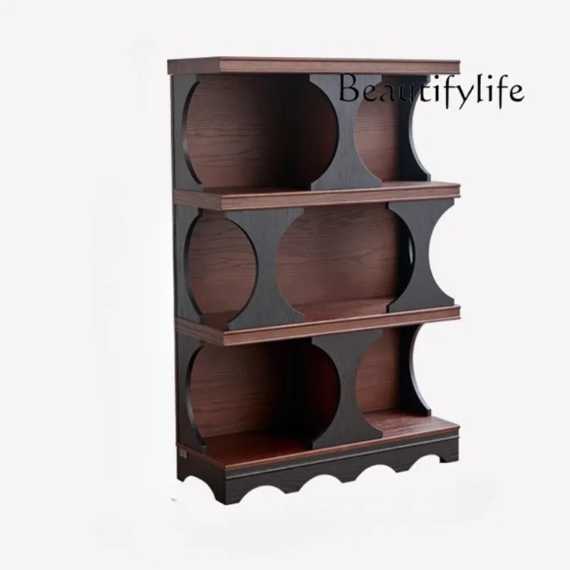 

Household Solid Wood Display Cabinet Living Room Entrance Cabinet Curio Vintage Sideboard Cabinet Storage Bookcase