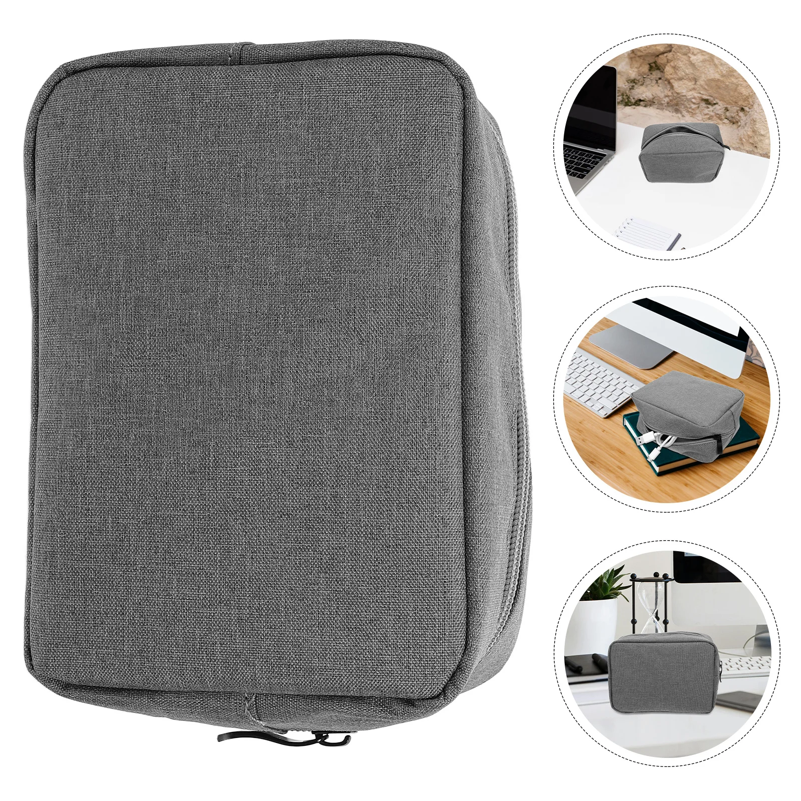 

Portable Electronic Organizer Bag Oxford Cloth Cable Storage Pouch for USB Flash Drive Cellphone Accessories Travel Outdoor Use