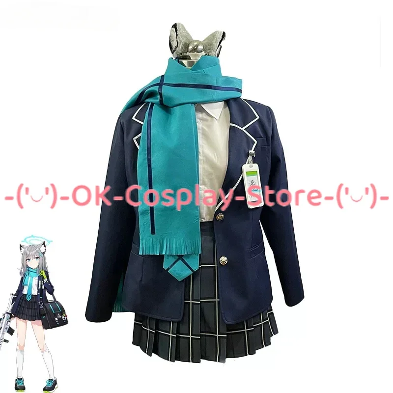 Game Blue Archive Sunaokami Shiroko Cosplay Costume Japanese High School Uniform Jk Dress Suit Coat Shirt Skirts Custom Made