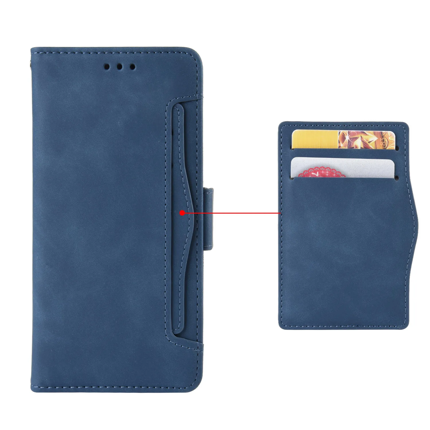 Flip Cover in pelle per HTC Desire 22 Pro 6.6 pollici tipo separato pulsante magnetico molti Slot per schede portafoglio custodia per telefono anticaduta