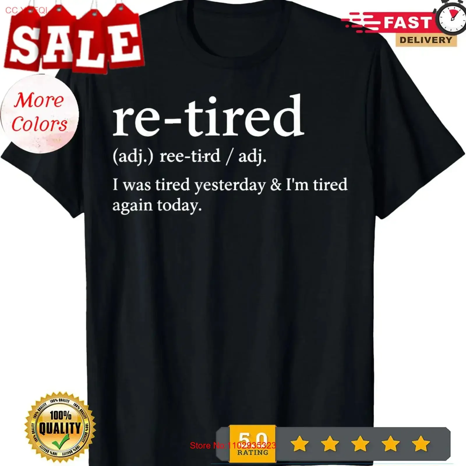 Camiseta divertida con la frase "Re Tired Funny I was Yesterday I'm Again Today", estilo vintage, informal, ropa de diseñador, unisex